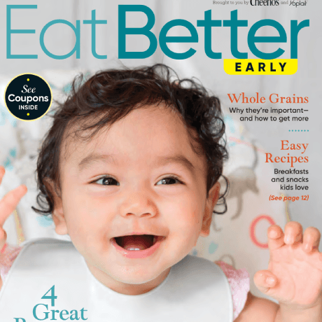 A magazine cover with a baby