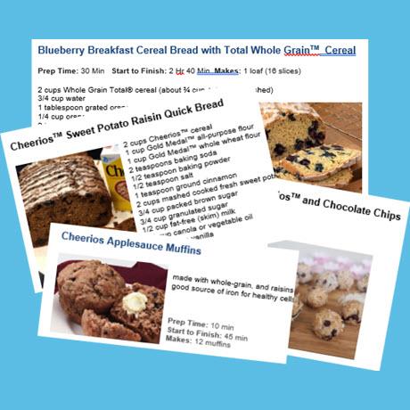 A close-up of several recipes